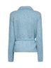 Light blue alpaca blend Toco belted polo-style cardigan
