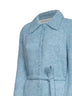 Light blue alpaca blend Toco belted polo-style cardigan