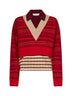 Wool-blend jacquard Toinette layered boxy sweater