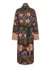 Cardigan lungo con cintura Telos in misto lana patchwork