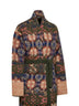 Cardigan lungo con cintura Telos in misto lana patchwork