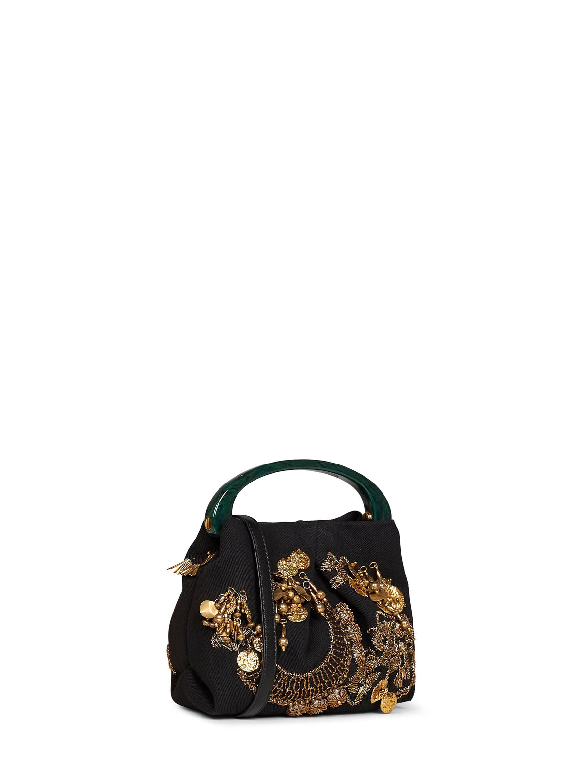 Black Crispino709 small embroidered pleated bag