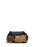 Black Blossom868 embroidered clutch with shoulder strap