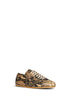 Beige snakeskin-embossed leather sneakers