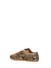 Beige snakeskin-embossed leather sneakers