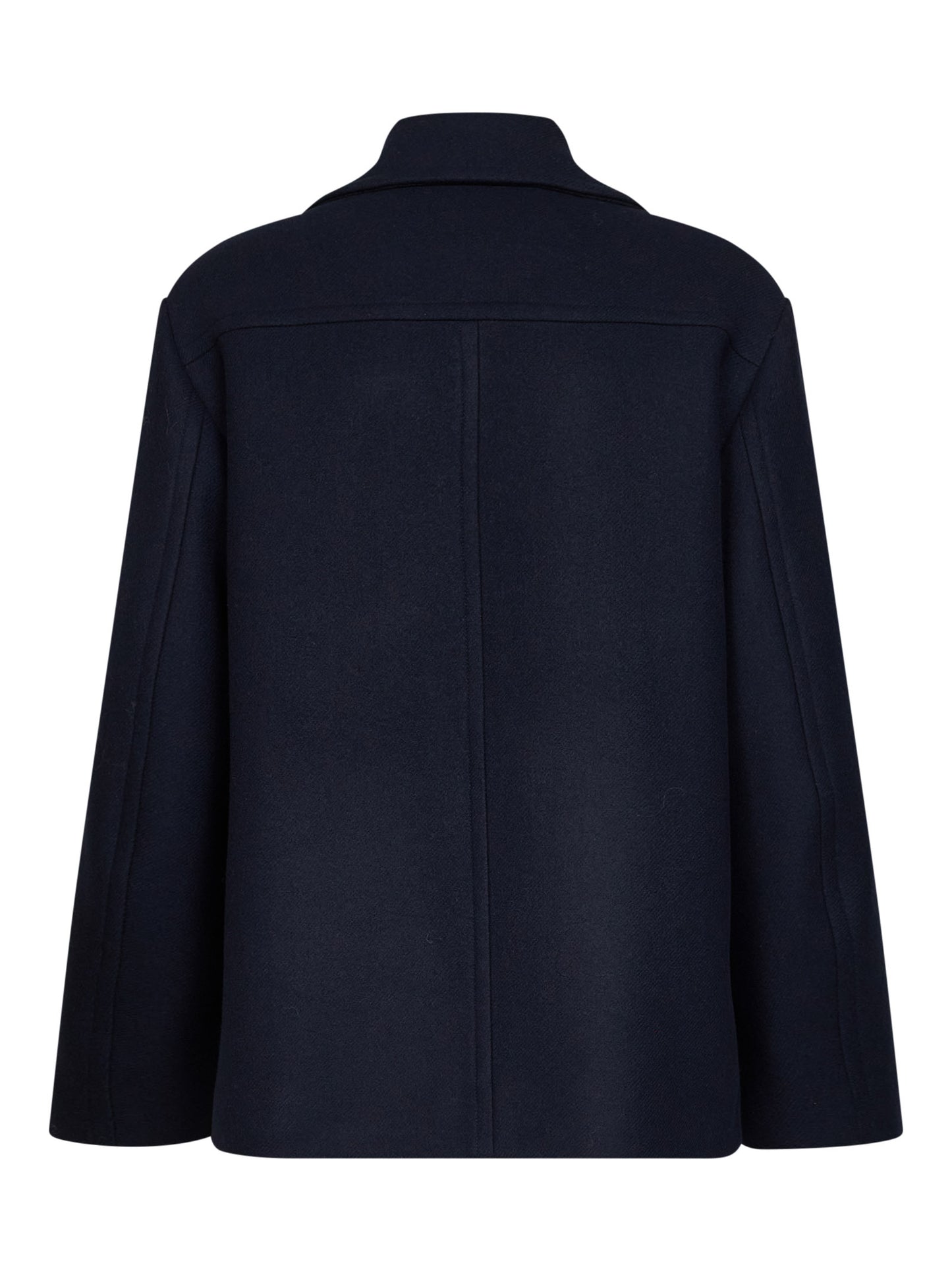 Navy blue wool-blend Rascott double-breasted peacoat