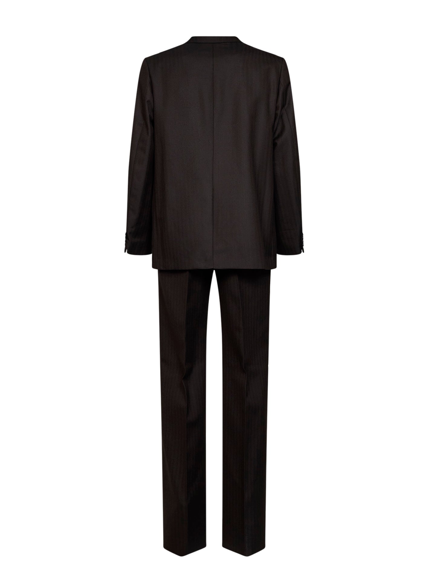 Dark brown wool chevron Kiels single-breasted suit<BR/>