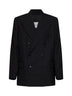 Black wool canvas Bosier double-breasted jacket