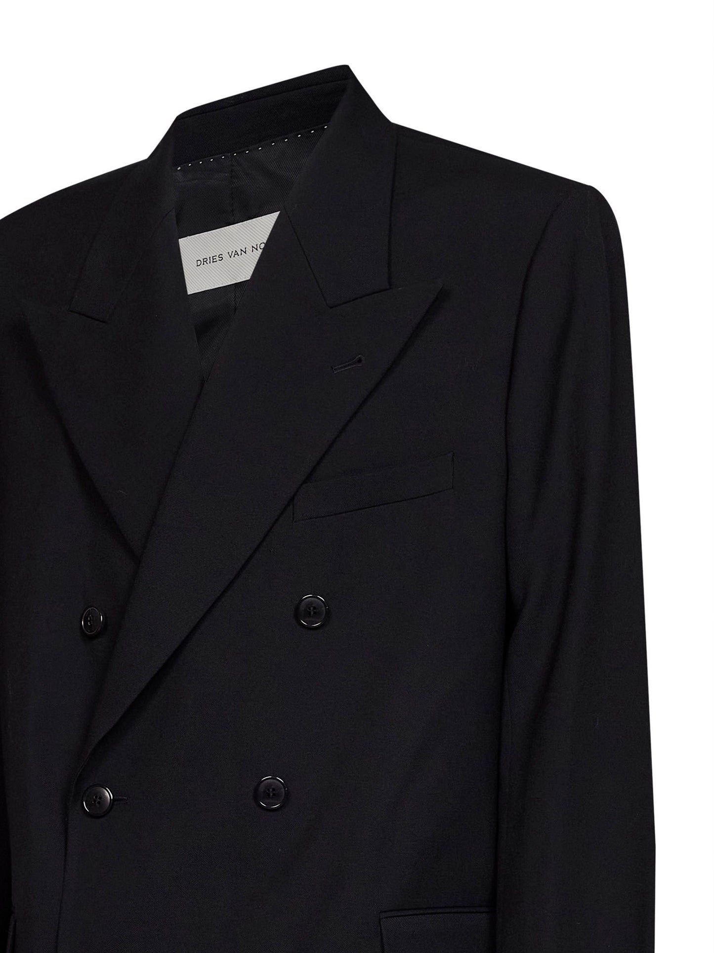 Black wool canvas Bosier double-breasted jacket