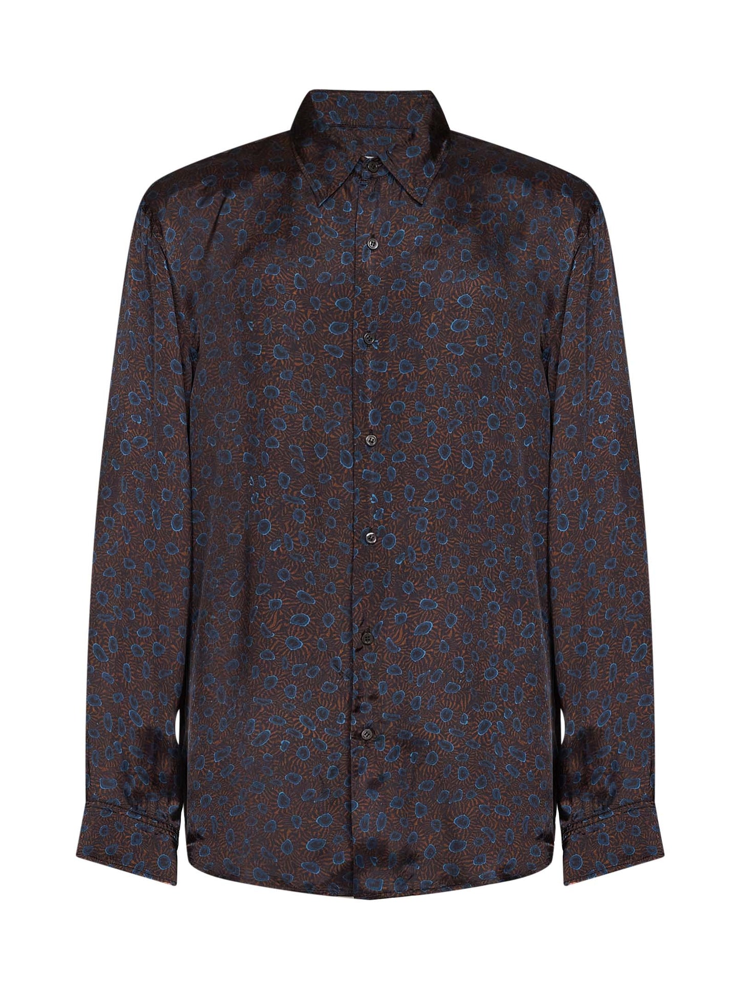 Brown Paisley-print viscose Caper classic shirt