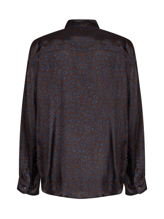 Brown Paisley-print viscose Caper classic shirt