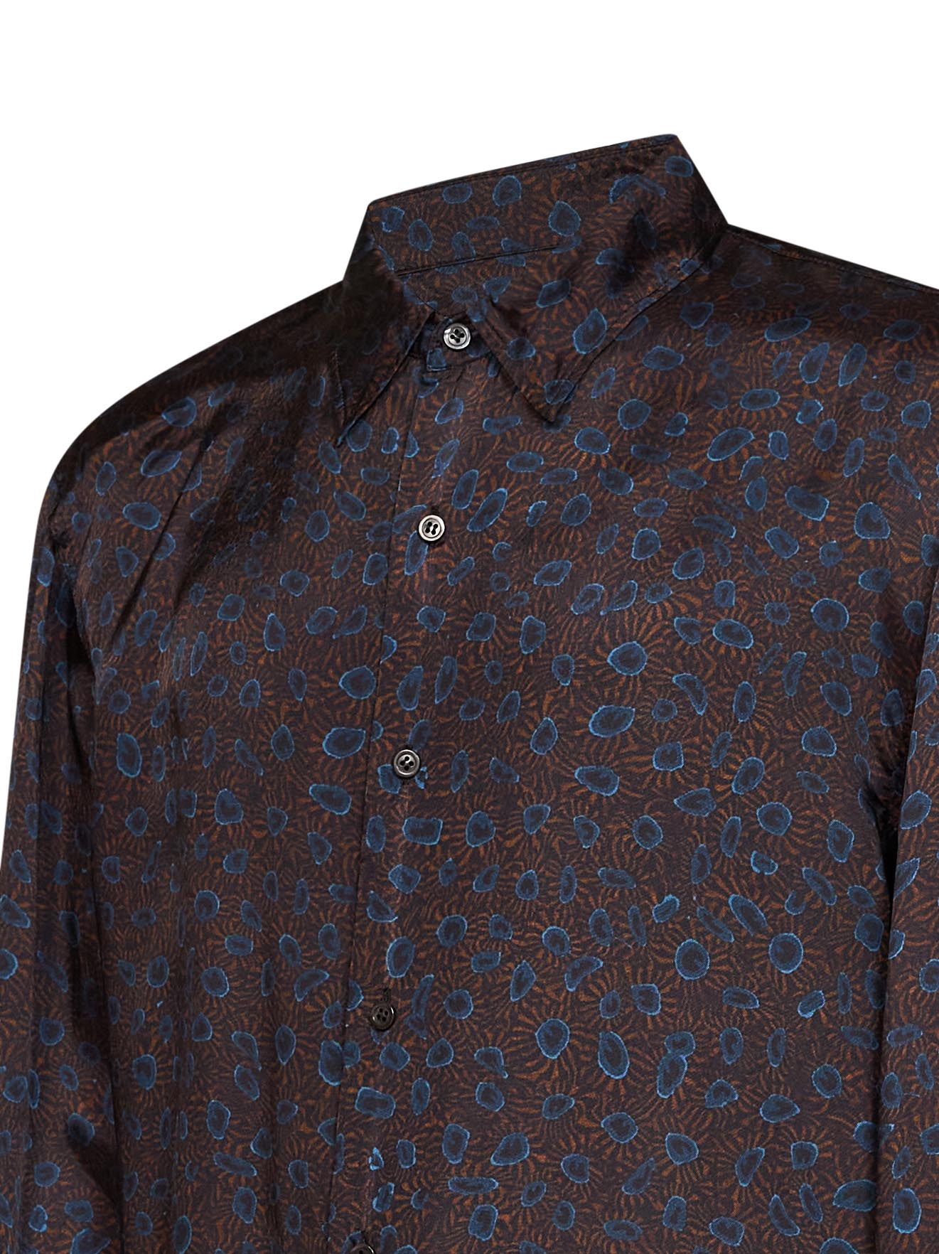 Brown Paisley-print viscose Caper classic shirt