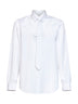 Camicia con cravatta Cilian in popeline di cotone bianco