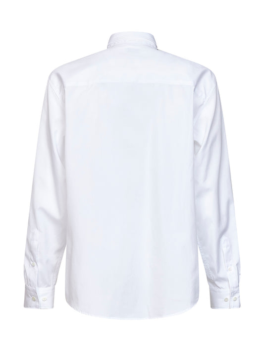 Camicia con cravatta Cilian in popeline di cotone bianco