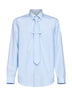 Camicia con cravatta Cilian in popeline di cotone azzurro