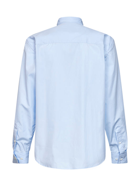 Light blue cotton poplin Cilian shirt with tie