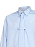Camicia con cravatta Cilian in popeline di cotone azzurro