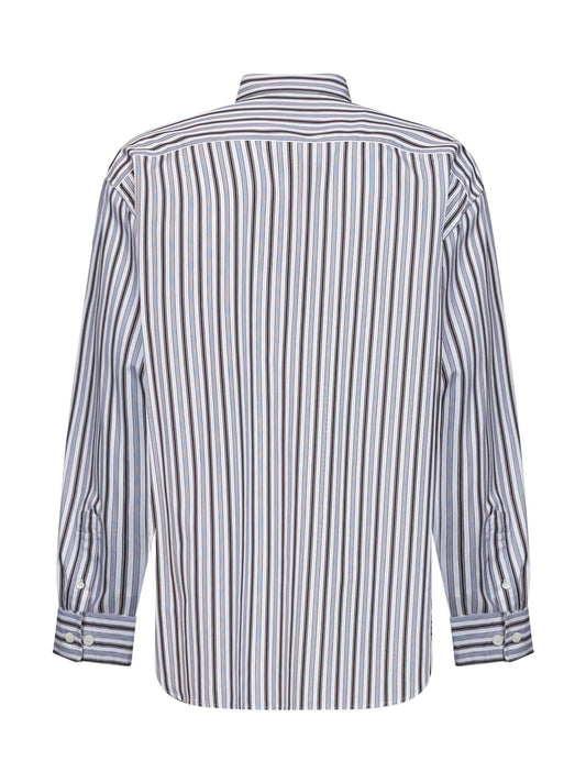 White cotton poplin Croom striped shirt