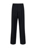 Black wool Panrom double-pleat straight-leg trousers