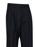 Black wool Panrom double-pleat straight-leg trousers