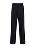 Black wool Panrom double-pleat straight-leg trousers