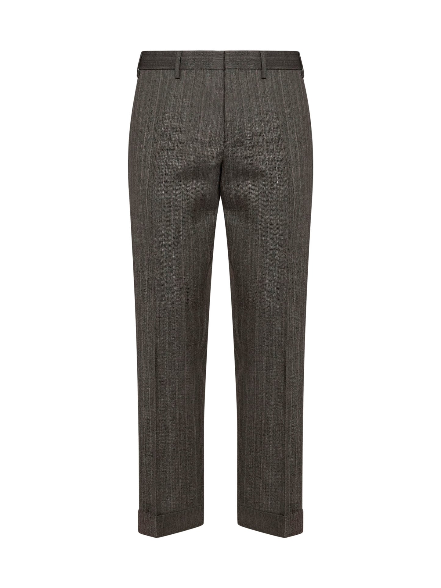 Cement chevron wool Philip tailored trousers