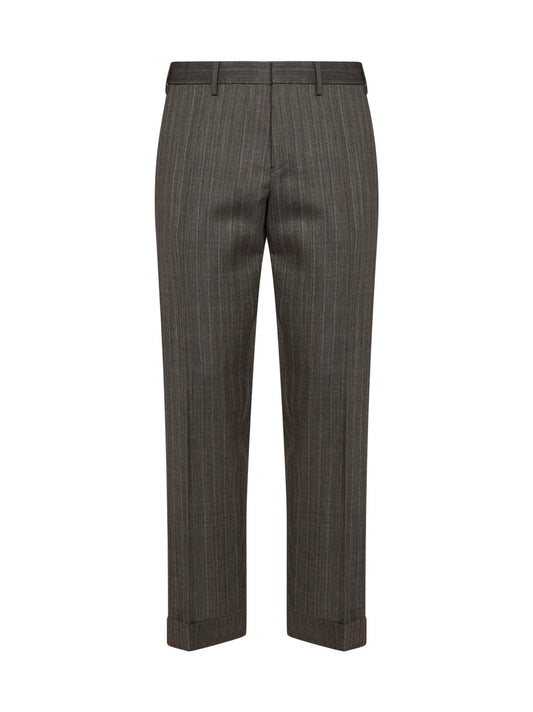 Cement chevron wool Philip tailored trousers