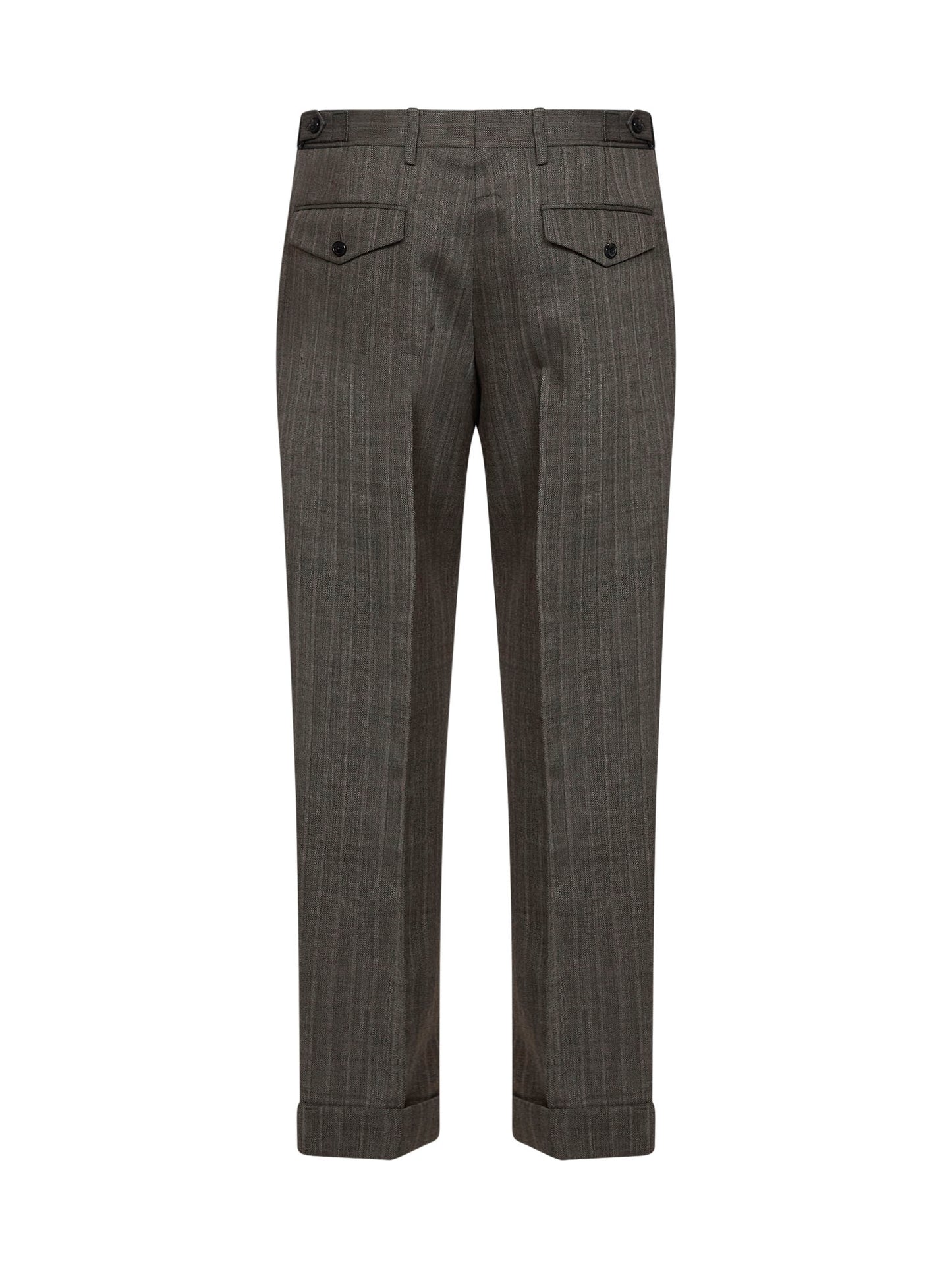 Cement chevron wool Philip tailored trousers