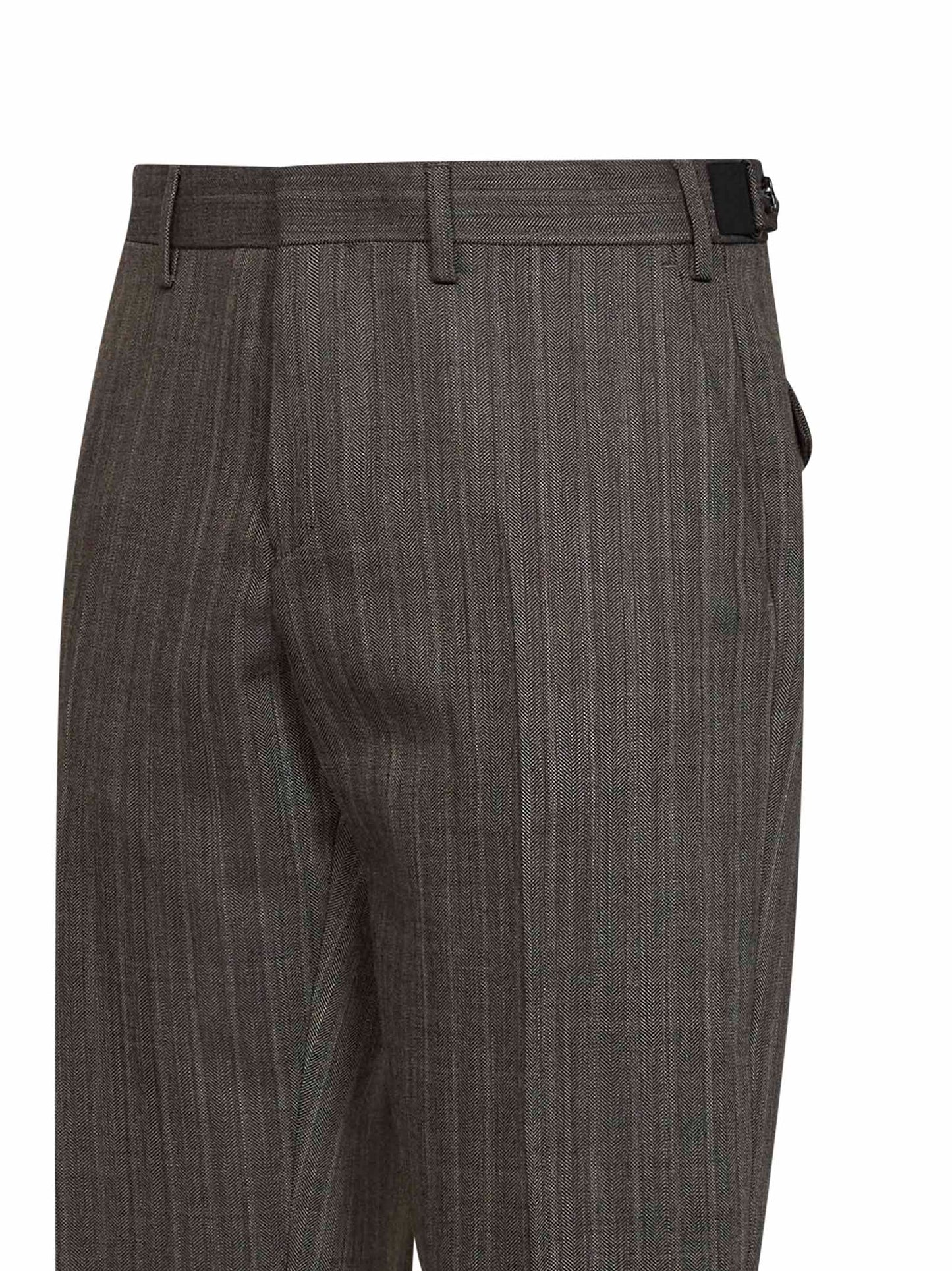 Cement chevron wool Philip tailored trousers