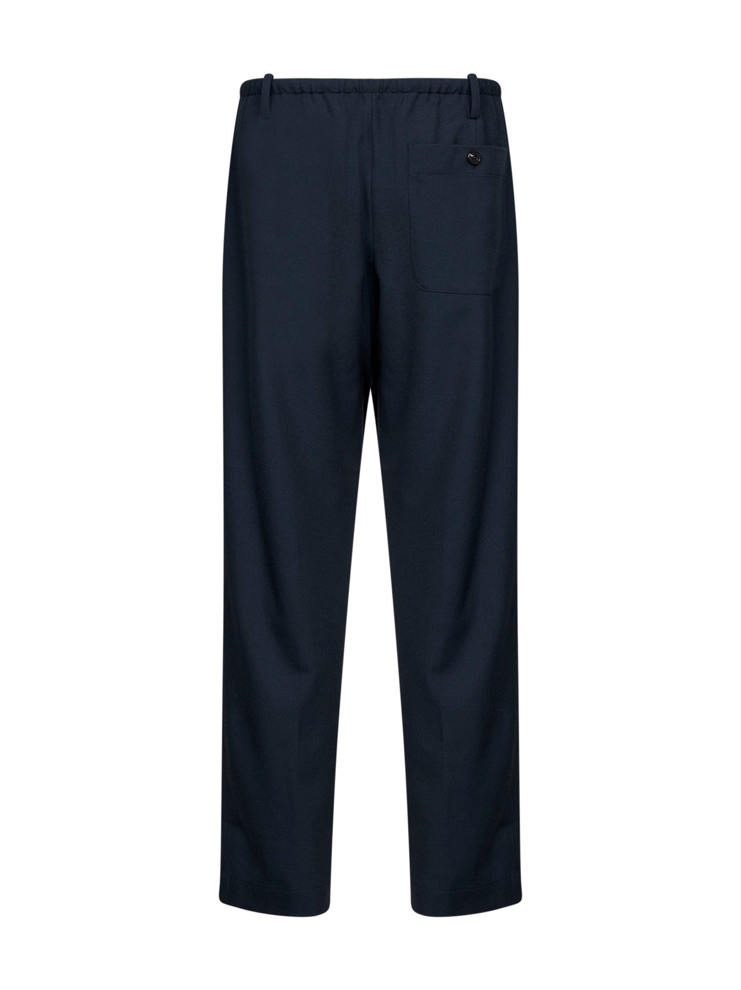 Pantaloni dritti Penny in lana blu navy<BR/>