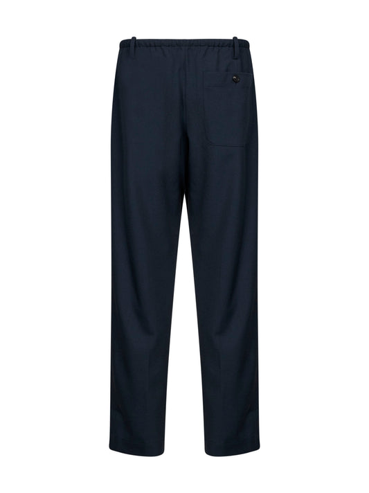Navy blue wool Penny straight-leg trousers