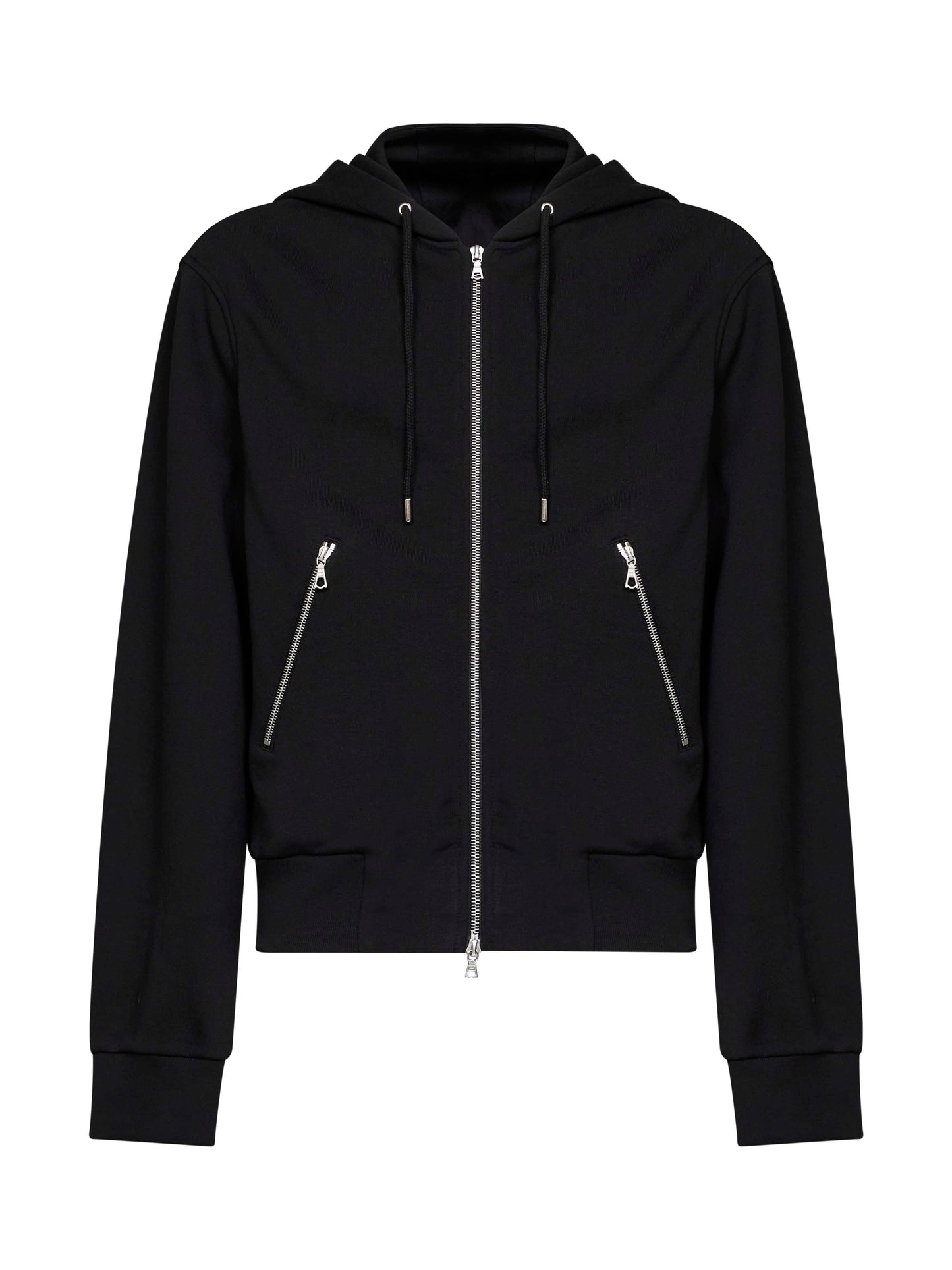 Felpa con zip e cappuccio Harrino in lana nera