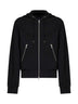 Felpa con zip e cappuccio Harrino in lana nera