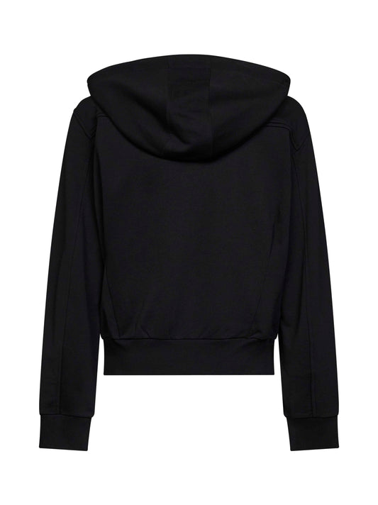 Felpa con zip e cappuccio Harrino in lana nera