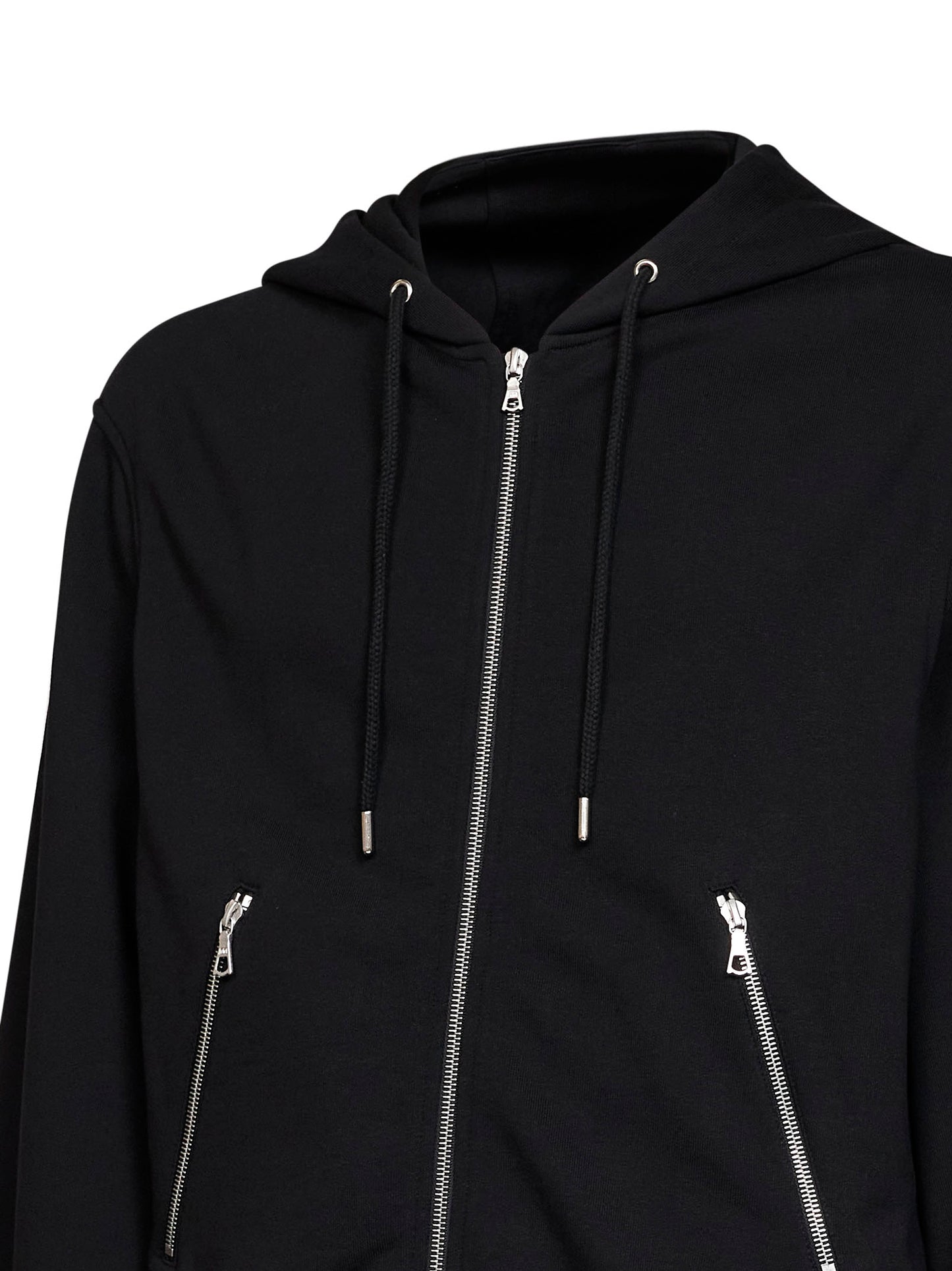 Felpa con zip e cappuccio Harrino in lana nera
