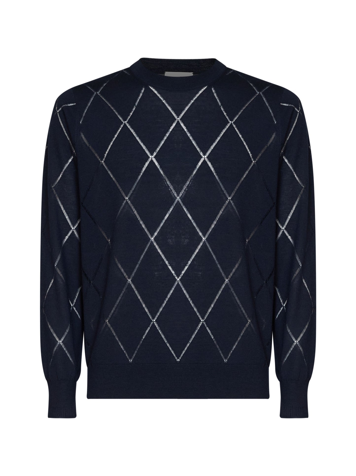 Maglia Murton in maglia di lana a rombi blu navy