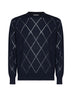 Maglia Murton in maglia di lana a rombi blu navy