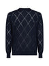 Maglia Murton in maglia di lana a rombi blu navy