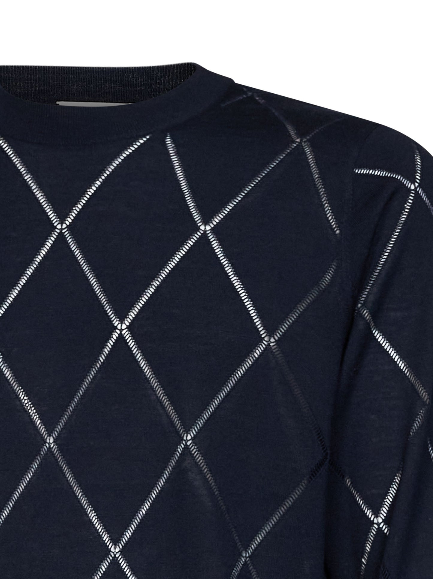 Maglia Murton in maglia di lana a rombi blu navy