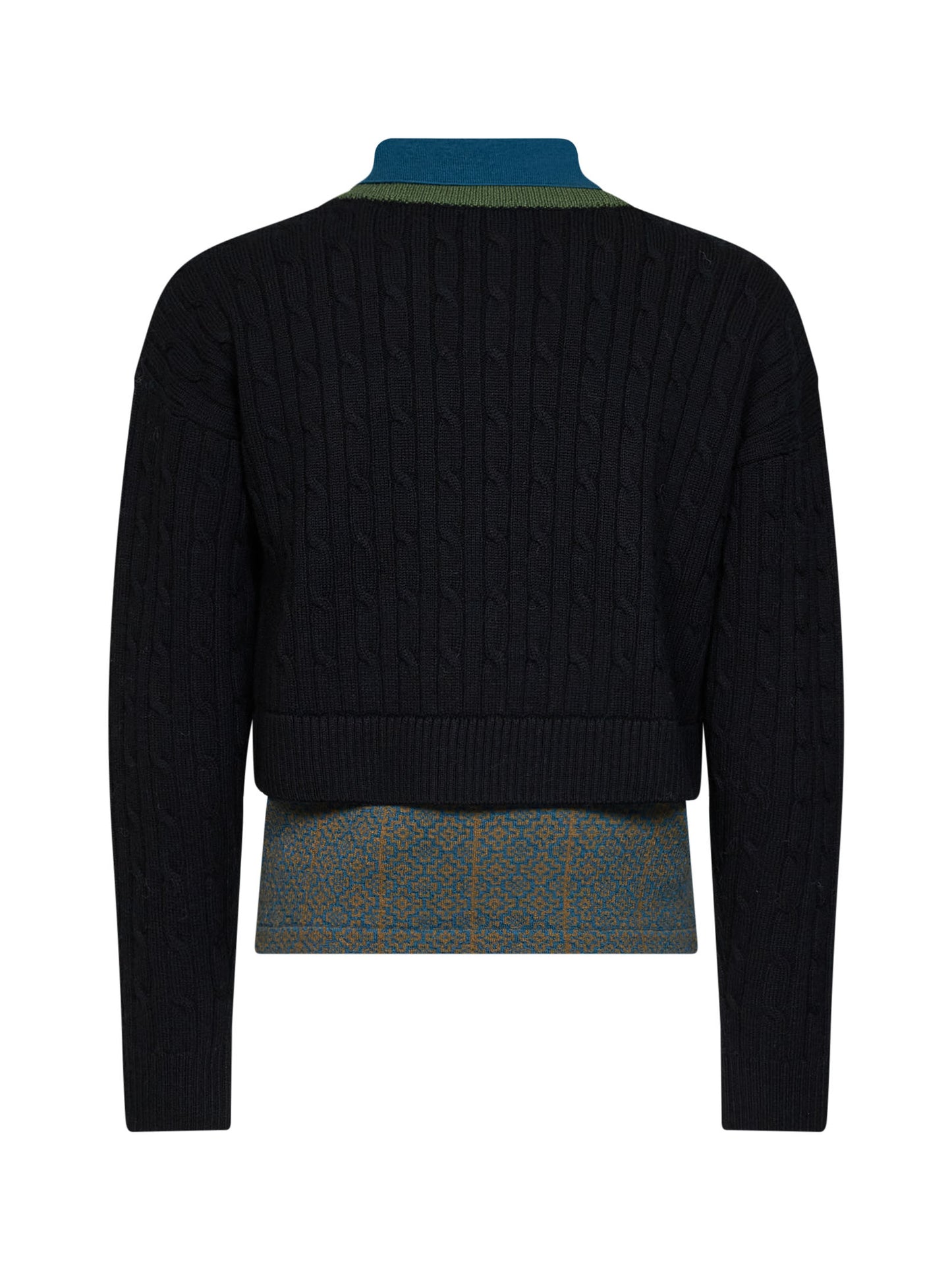 Maglia a strati in lana e cotone nero