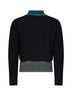 Maglia a strati in lana e cotone nero
