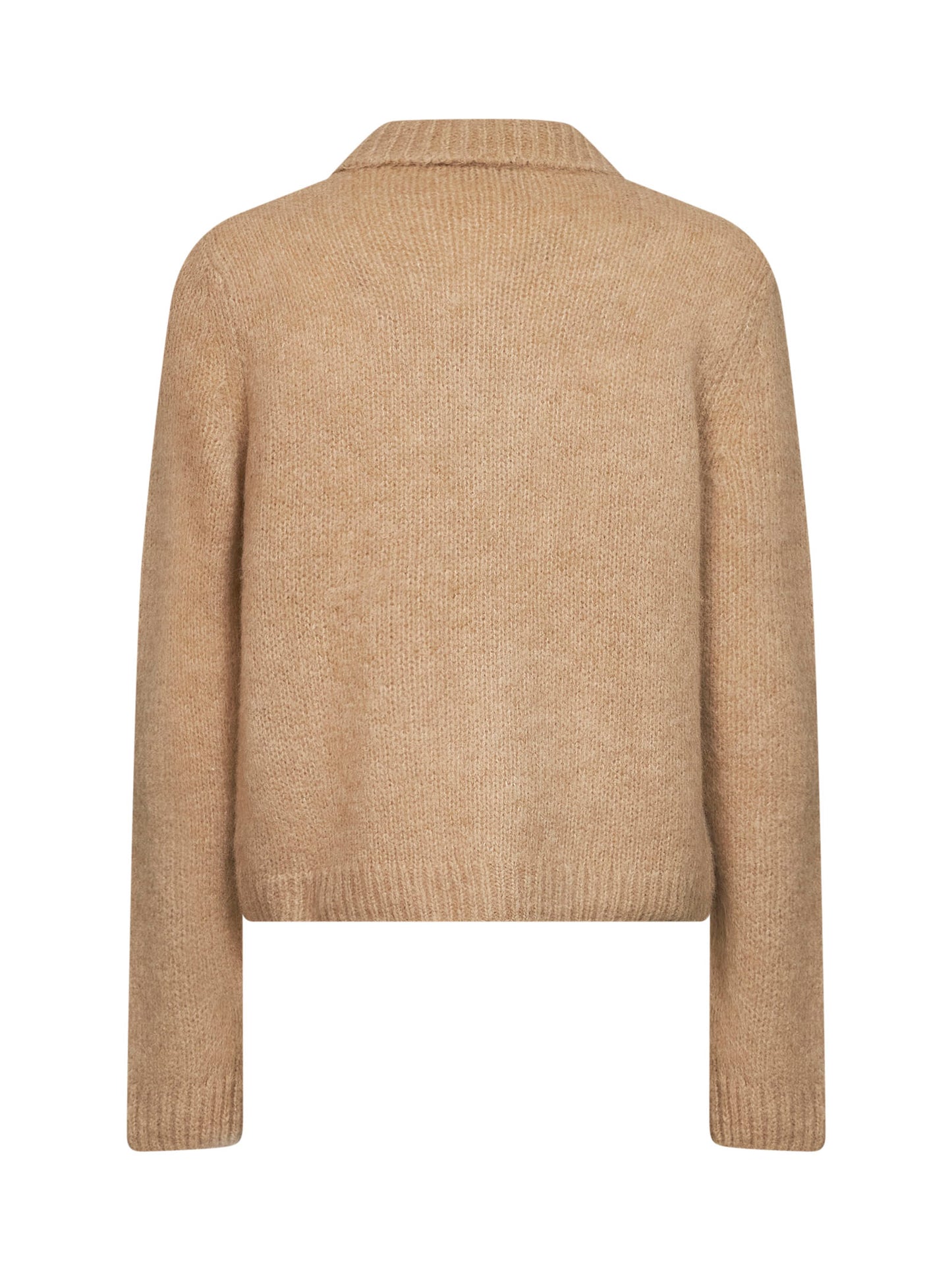 Cardigan Mora in maglia di misto alpaca cammello