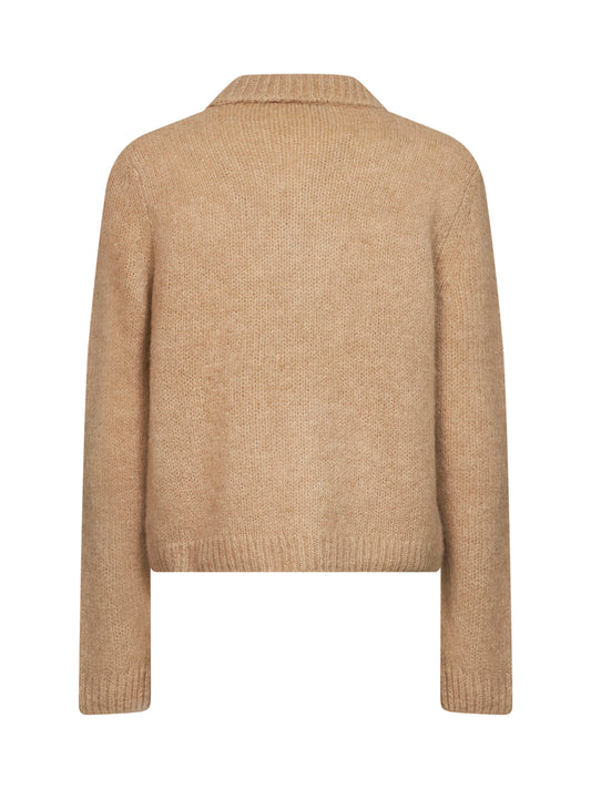 Camel alpaca blend knit Mora cardigan