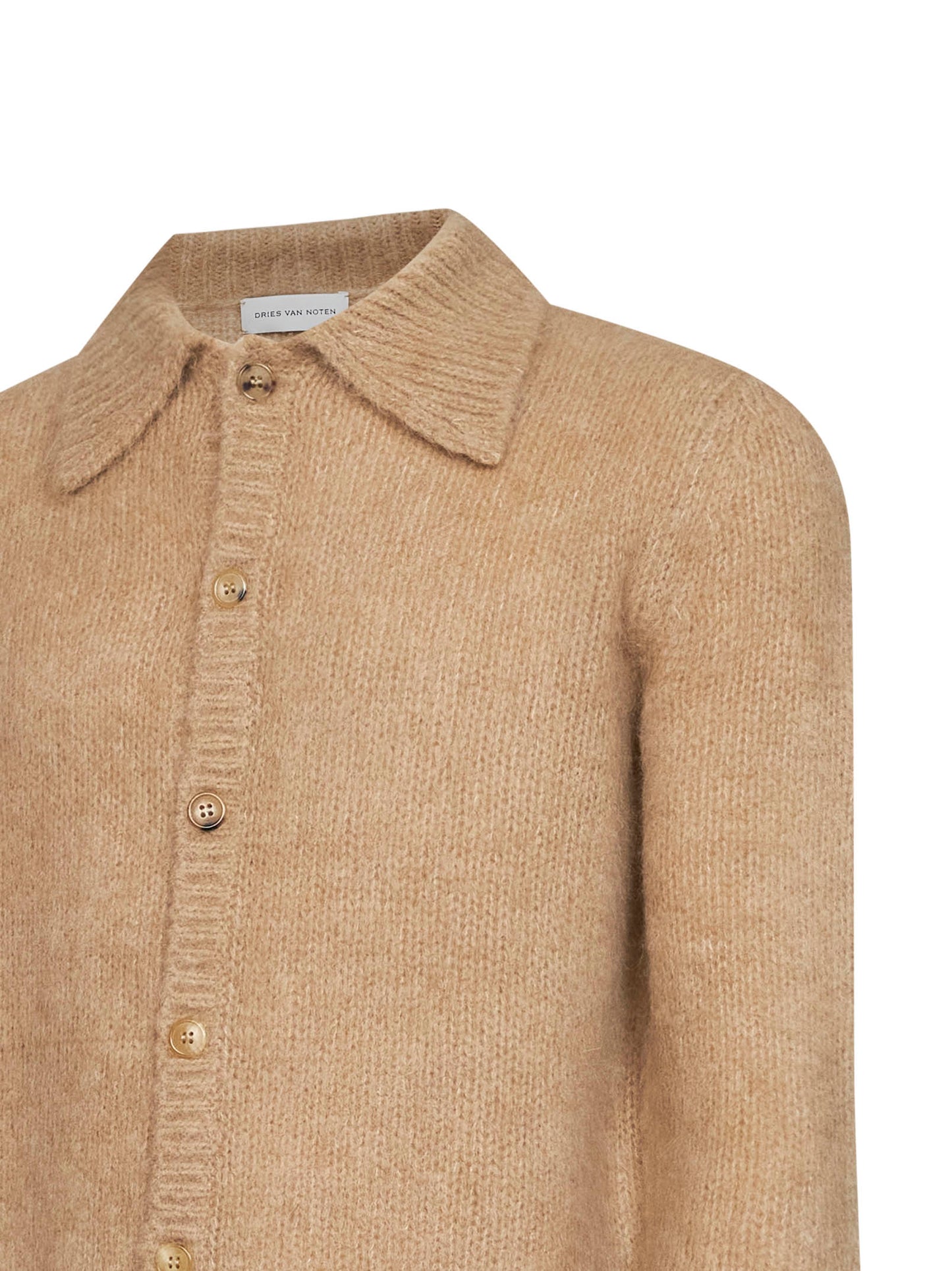 Cardigan Mora in maglia di misto alpaca cammello