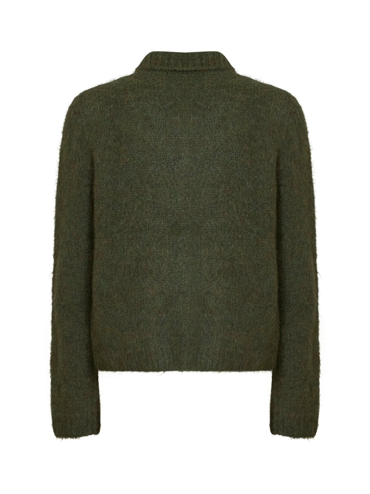 Forest green alpaca blend knit Mora cardigan<BR/>