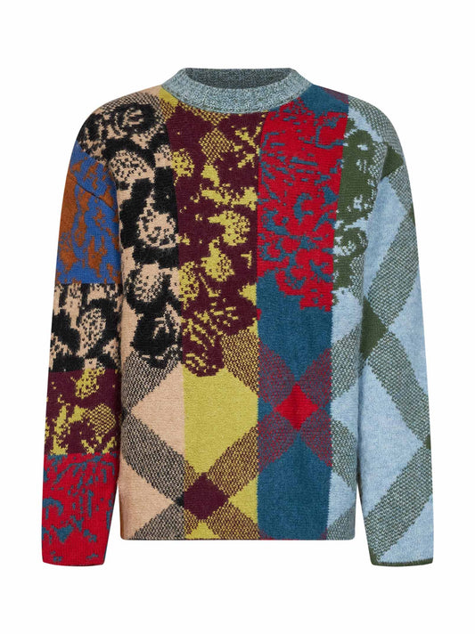 Matadi wool and alpaca patchwork jacquard sweater