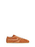 Sneakers in camoscio cuoio con dettagli in pelle