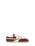 Dark purple suede sneakers with leather details<BR/>