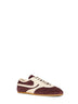 Dark purple suede sneakers with leather details<BR/>