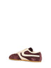 Dark purple suede sneakers with leather details<BR/>